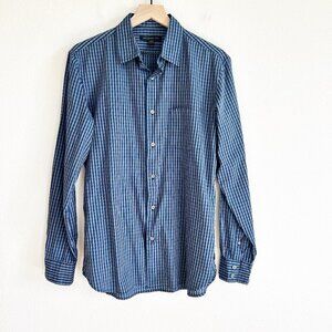 John Varvatos USA Shirt Check Slim Long Sleeve Button Down Lightweight